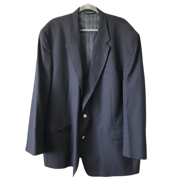 Burberry Other - EUC Burberry vintage navy gold button blazer 52L